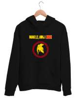 Kuzey Makedonya,Makedonya,Makedonya Bayrağı,Makedonya logosu,Macedonia flag. Siyah Unisex Kapşonlu Sweatshirt - Tisho