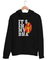 Kuzey Makedonya,Makedonya,Makedonya Bayrağı,Makedonya logosu,Macedonia flag. Siyah Unisex Kapşonlu Sweatshirt - Tisho