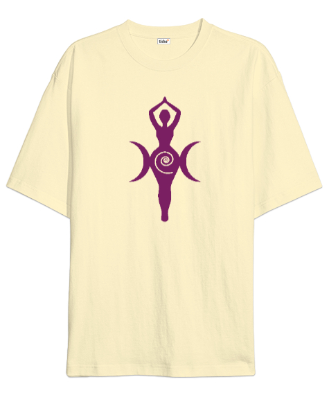 Tisho - Kybele - Kibele Tanrıça V3 Krem Oversize Unisex Tişört