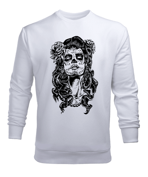 Tisho - La Calavera Catrina Tasarım Baskılı Erkek Sweatshirt