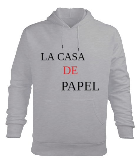 Tisho - LA CASA DE PAPEL yazılı Erkek Kapüşonlu Hoodie Sweatshirt