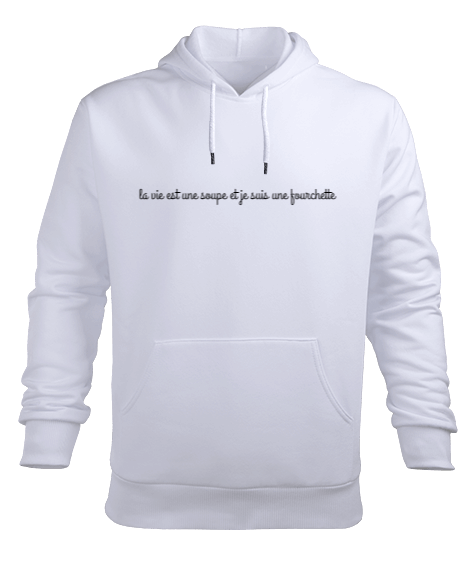 Tisho - La vie et une soupe et je suis une fourchette Erkek Kapüşonlu Hoodie Sweatshirt