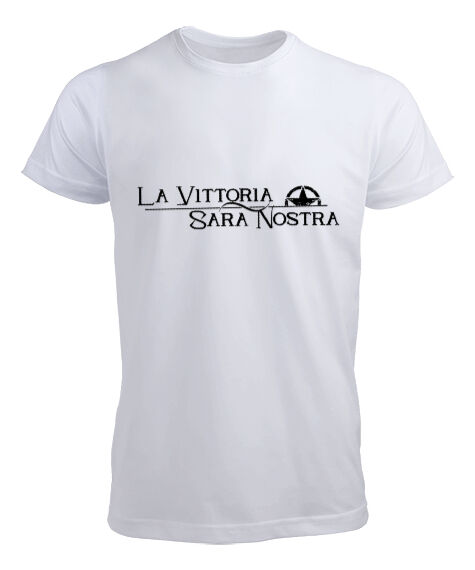 Tisho - La vittoria sara Nostra style Beyaz Erkek Tişört