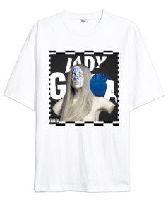 Tisho - Lady Gaga -oversize tişört baskılı Oversize Unisex Tişört