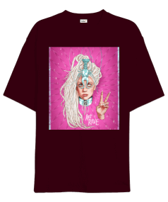 Tisho - Lady Gaga -oversize tişört baskılı Oversize Unisex Tişört