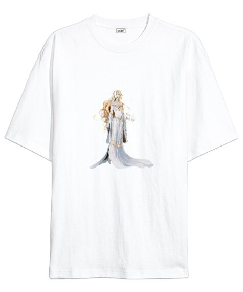 Lady Galadriel Beyaz Oversize Unisex Tişört