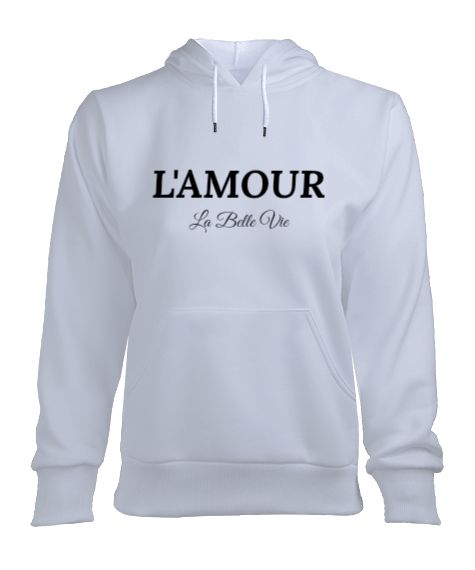 Tisho - Lamour La Belle Vie Kadın Kapşonlu Hoodie Sweatshirt