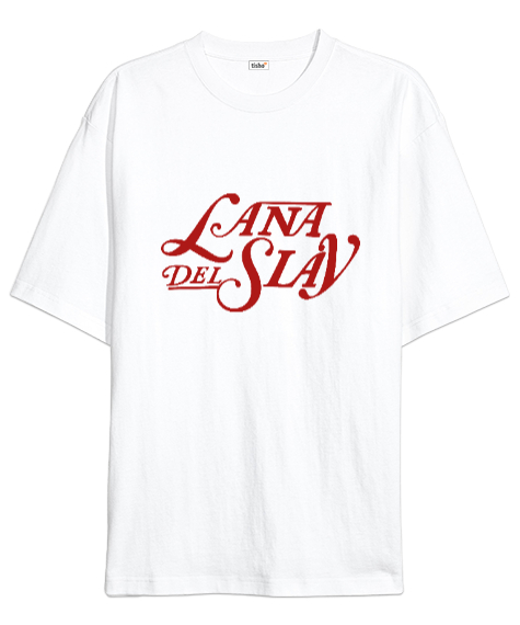 Tisho - Lana Del Slay Rey Beyaz Oversize Unisex Tişört