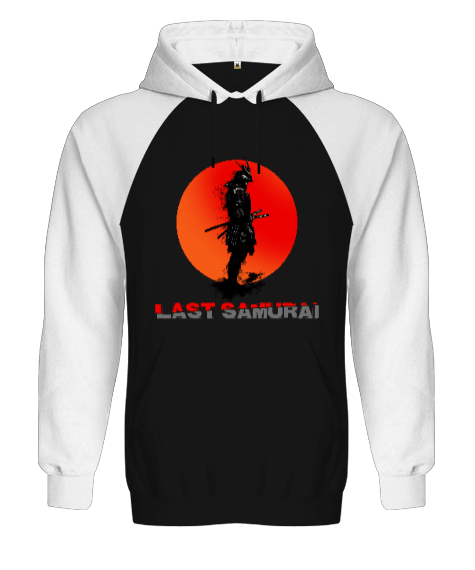 Tisho - Last Samurai Siyah/Beyaz Orjinal Reglan Hoodie Unisex Sweatshirt