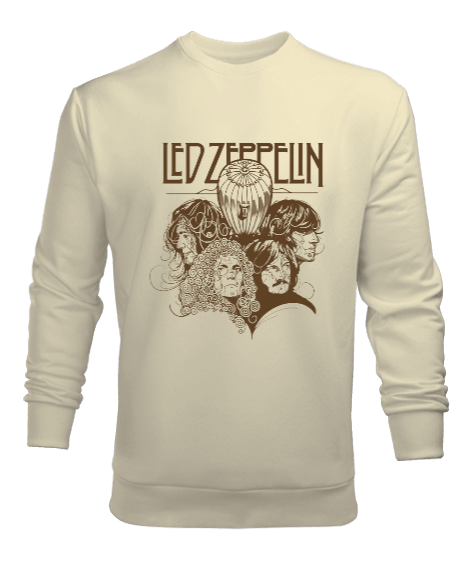 Tisho - Led Zeppelin Rock Tasarım Baskılı Erkek Sweatshirt