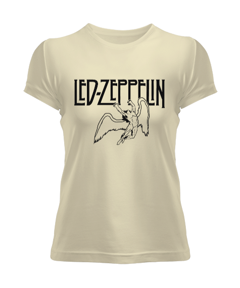 Tisho - Led Zeppelin Rock Tasarım Baskılı Kadın Tişört