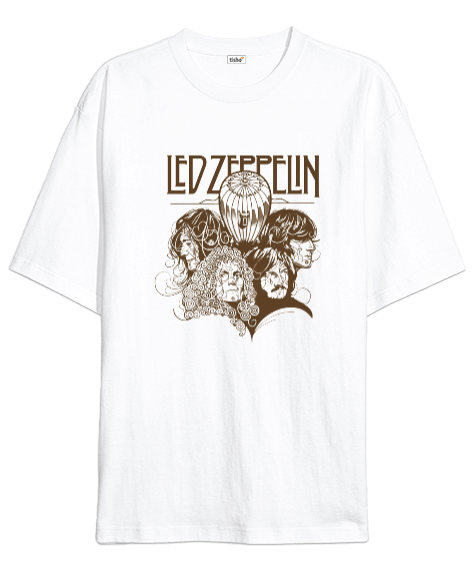 Tisho - Led Zeppelin Rock Tasarım Baskılı Oversize Unisex Tişört