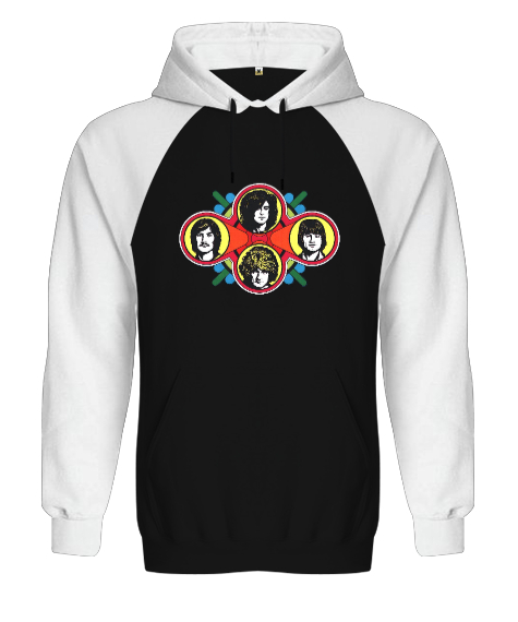 Tisho - Led Zeppelin Rock V3 Siyah/Beyaz Orjinal Reglan Hoodie Unisex Sweatshirt