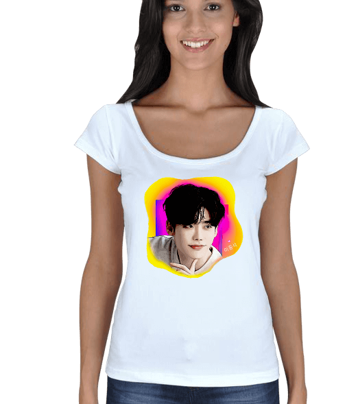 Tisho - Lee Jong Suk Temalı Kadın Açık Yaka
