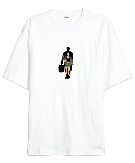 Tisho - Leon Beyaz Oversize Unisex Tişört