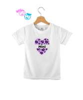  Leopar Kalp Desenli Mini Baskılı Beyaz Çocuk Unisex - Tisho