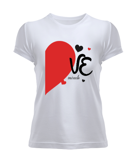 Tisho - Let Love Create Miracle Sağ Beyaz Kadın Tişört