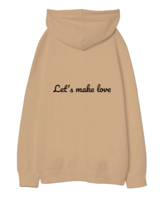 Lets make love Oversize Unisex Kapüşonlu Sweatshirt - Thumbnail