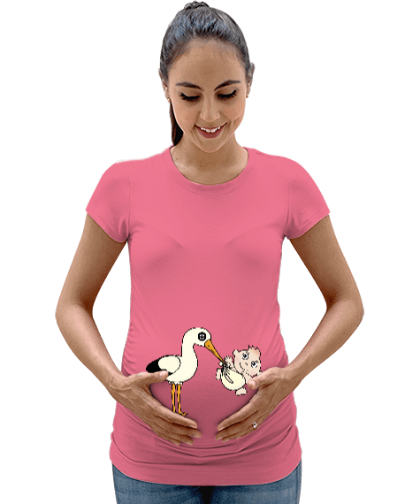 Tisho - Leylek ve Bebek Kadın Hamile Tişört