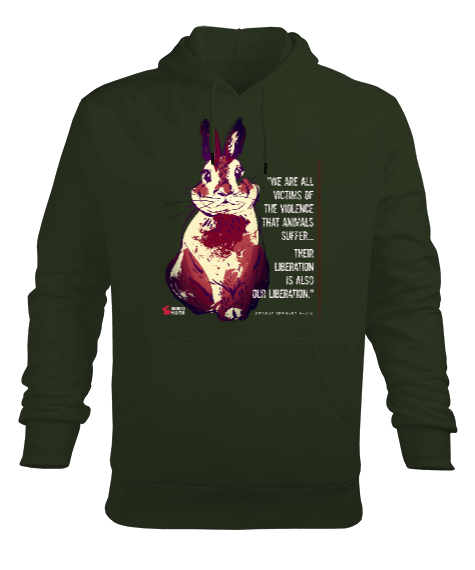 Tisho - Liberation Khaki Erkek Kapüşonlu Hoodie Sweatshirt