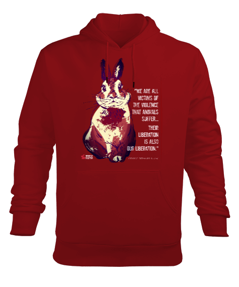 Tisho - Liberation Red Erkek Kapüşonlu Hoodie Sweatshirt