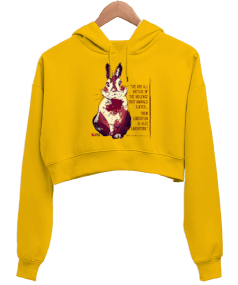 Tisho - Liberation Yellow Kadın Crop Hoodie Kapüşonlu Sweatshirt