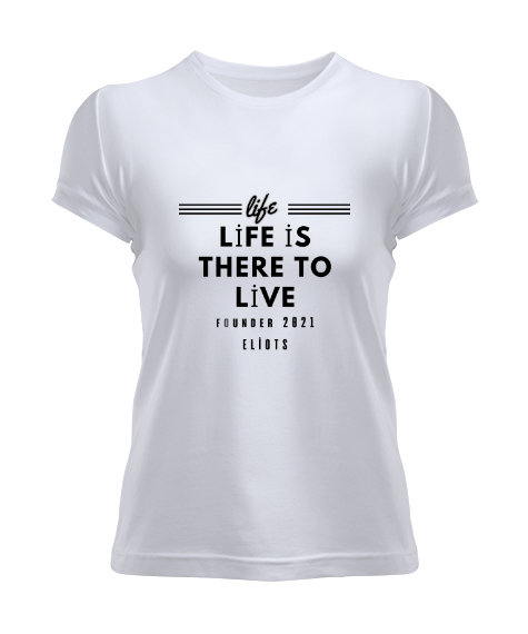 Tisho - Life Baskılı Beyaz Kadın Tişört