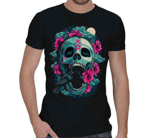Tisho - Life Skull T-Shirt Erkek Regular Kesim Tişört