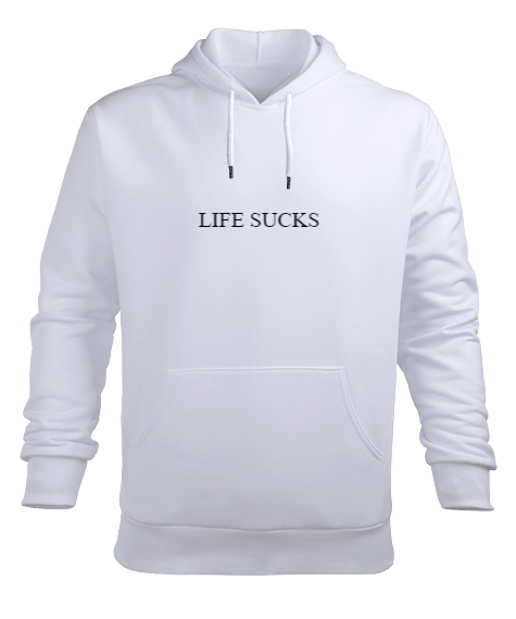 Tisho - Life Sucks yazılı Sweatshirt Erkek Kapüşonlu Hoodie Sweatshirt