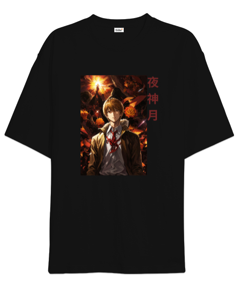 Tisho - Light Yagami Siyah Oversize Unisex Tişört