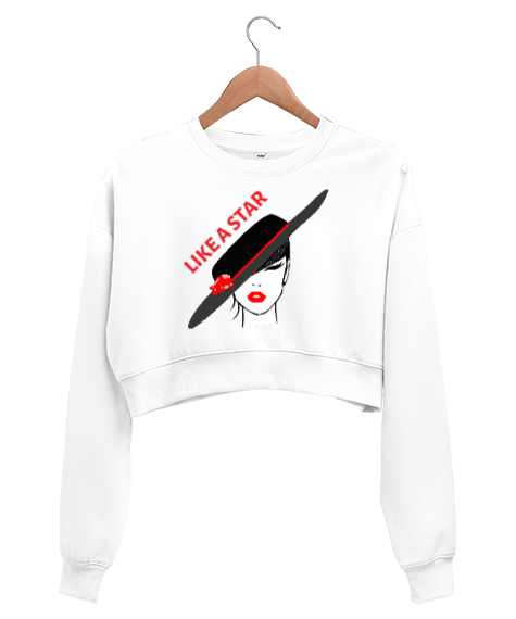 Tisho - LIKE A STAR Kadın Crop Sweatshirt