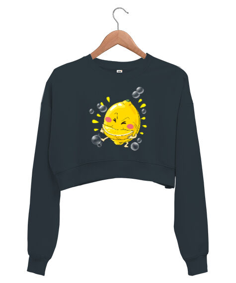 Tisho - Limon Füme Kadın Crop Sweatshirt