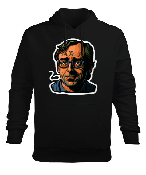 Tisho - Linus Torvalds Siyah Erkek Kapüşonlu Hoodie Sweatshirt