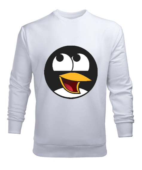 Tisho - Linux Beyaz Erkek Sweatshirt