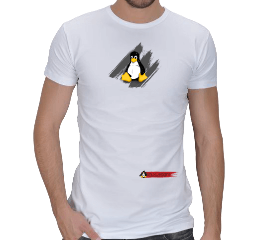 Tisho - Linux Brush Erkek T-Shirt Erkek Regular Kesim Tişört