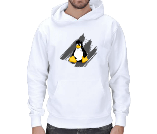 Tisho - Linux Kapşonlu Tişört Erkek Kapşonlu