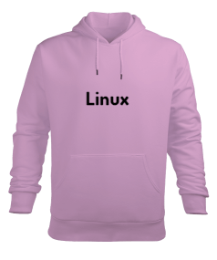 Linux Temalı Erkek Kapüşonlu Hoodie Sweatshirt - Thumbnail