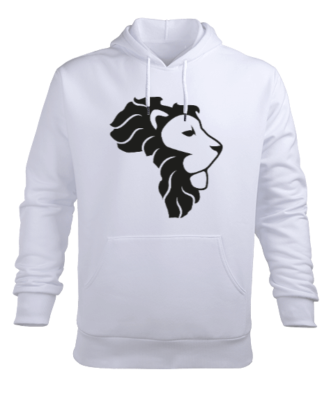 Tisho - LION AFRICA MAP ASLAN AFRİKA HARİTASI BASKILI ERKEK KAPŞONLU HOODIE SWEATSHIRT Erkek Kapüşonlu Hoodie Sweatshirt