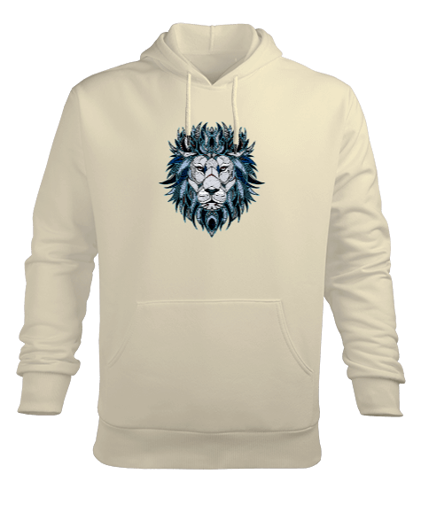 Tisho - LİON ASLAN ÖZEL TASARIM Erkek Kapüşonlu Hoodie Sweatshirt