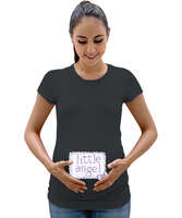 Little Angel - Melek Bebek Füme Kadın Hamile Tişört - Tisho