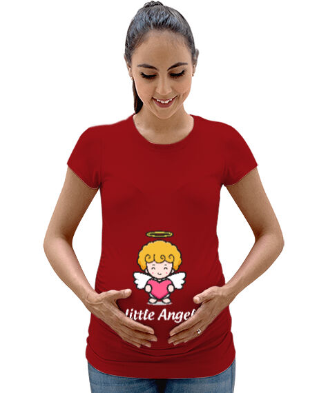 Tisho - Little Angel - Melek Bebek Kırmızı Kadın Hamile Tişört