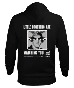 LITTLE BROTHERS ARE WATCHING YOU Erkek Kapüşonlu Hoodie Sweatshirt - Thumbnail
