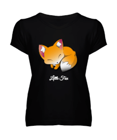 Tisho - LITTLE FOX Kadın V Yaka Tişört