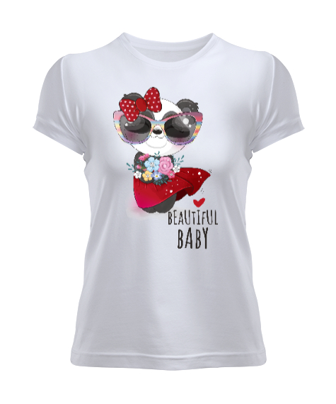 Little Panda - Beautiful Baby Beyaz Kadın Tişört - Tisho