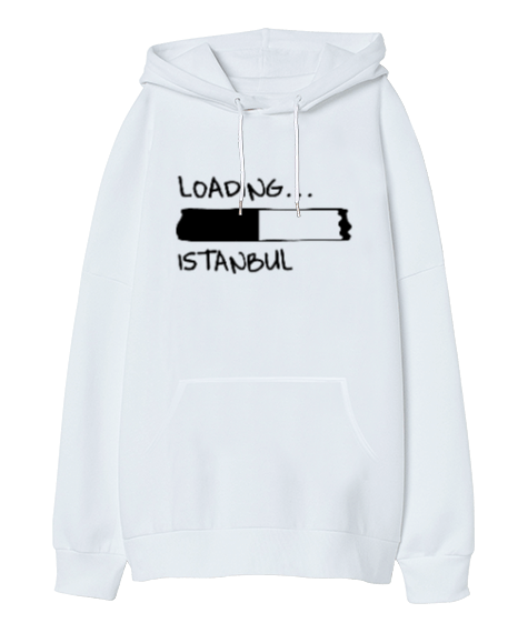 Tisho - Loading İstanbul Oversize Unisex Kapüşonlu Sweatshirt