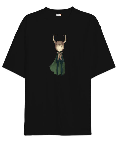 Loki Blu1 Siyah Oversize Unisex Tişört