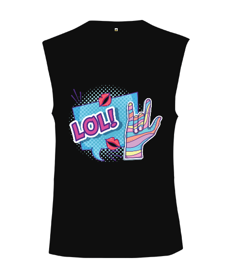 Tisho - LOL kesik kol unisex t-shirt Kesik Kol Unisex Tişört