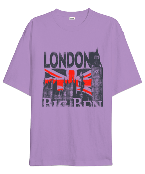 Tisho - LONDON-BIG BEN tasarımlı Oversize Unisex Tişört