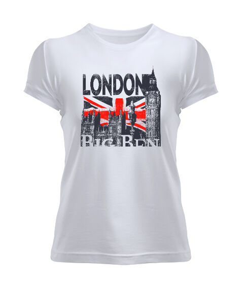 Tisho - Londra - London - Beyaz Kadın Tişört