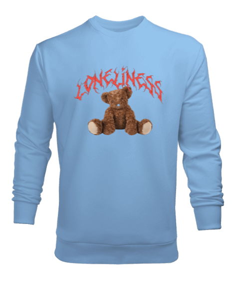 Tisho - Loneliness Bear Tasarım Baskılı Erkek Sweatshirt
